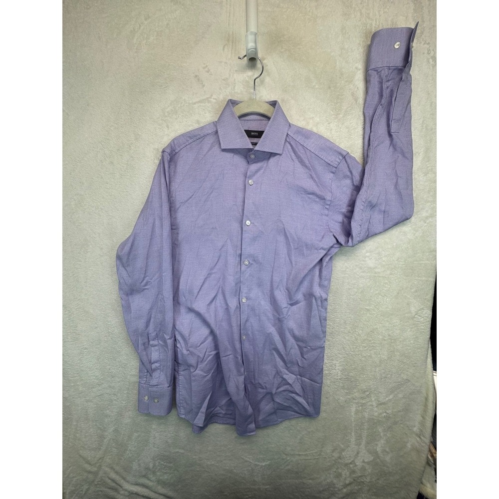 Hugo‎ Boss Sharp Fit Dress Shirt Men's Purple Button Up Business Career L